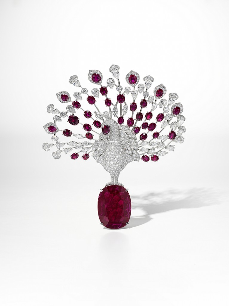 Cartier Red Peacock Brooch from a Royal Private Collections