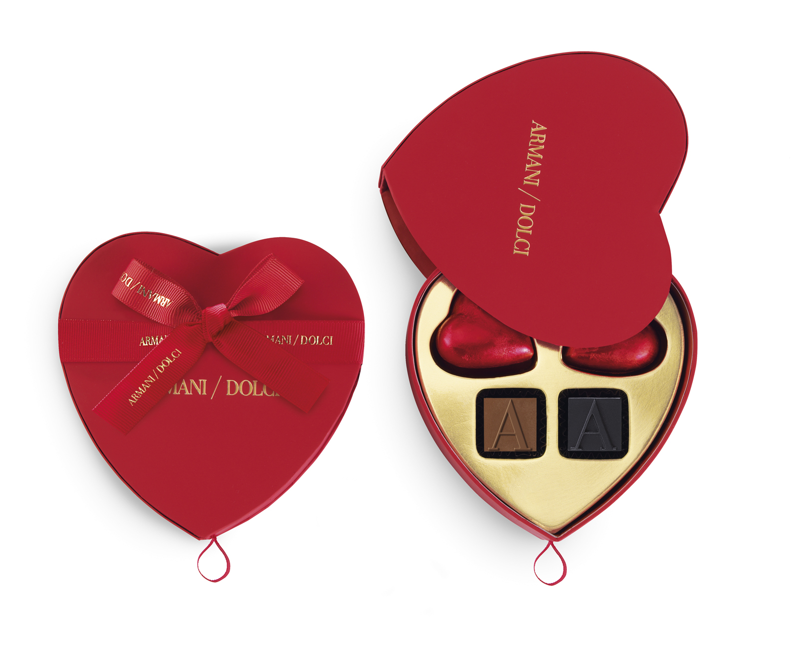 Armani/Dolci 2015情人節4顆心型巧克力+2顆任選巧克力禮盒(限量50份)，NTD$ 980元。 
