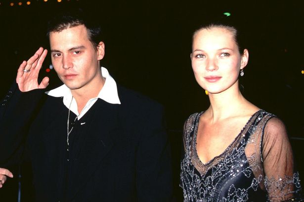 Johnny Depp With his girlfriend Kate Moss seen at the film premiere of Donnie Brascoe in Los Angeles-903284