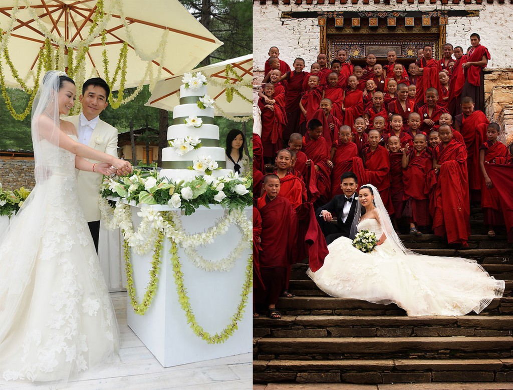 梁朝伟与刘嘉玲在佛国不丹的婚礼