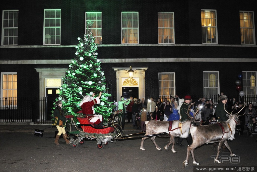 The lighting of Downing Street's Christmas tree