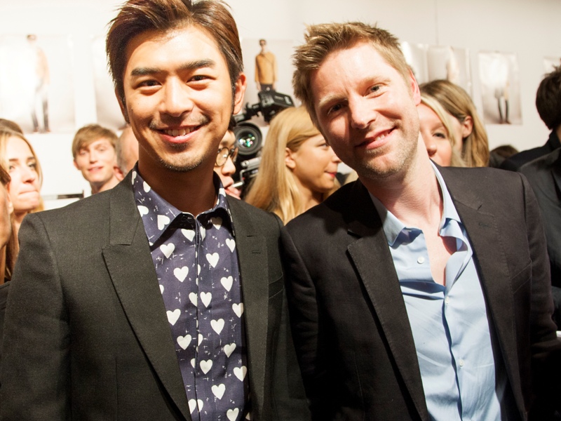 Bolin Chen and Christopher Bailey in Burberry Prorsum SS14 Show _ 9