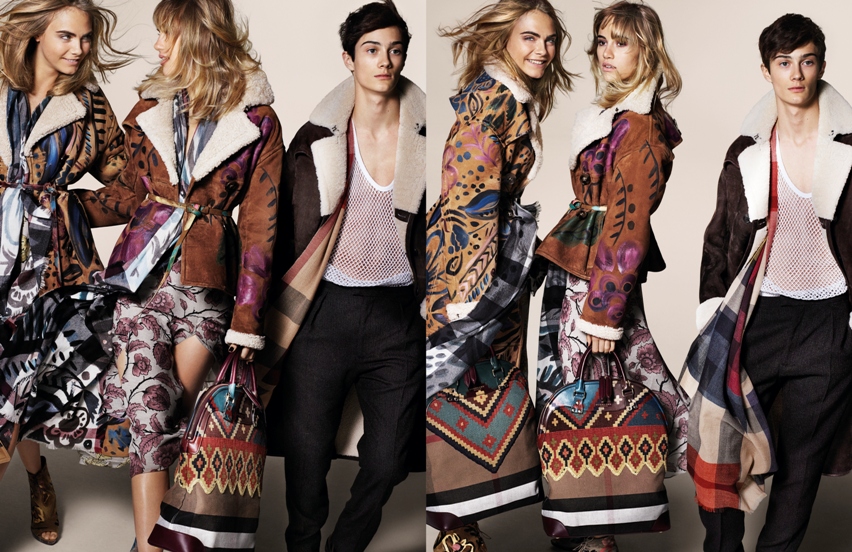 Cara Delevingne, Suki Waterhouse and Oli Green featuring in the Burberry Autumn_Winter 2014 Campaign (strictly on embargo until Tuesday 10 June 2014)