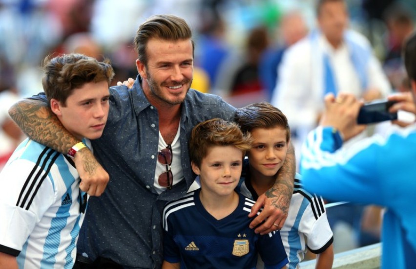 David Beckham , Cruz Beckham, Brooklyn Beckham, Romeo Beckham