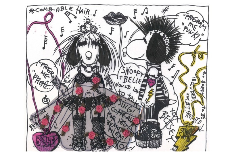 Belle and Snoopy by Betsey Johnson.