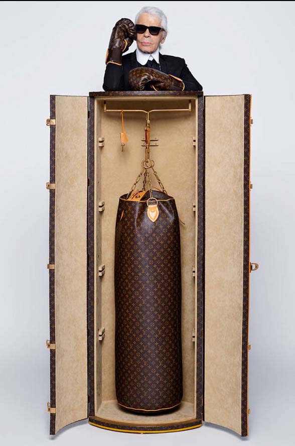 骨子裡埋藏著叛逆因子的Karl Lagerfeld為Louis Vuitton設計了拳擊用品組。