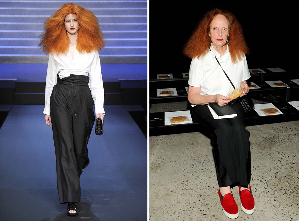 一頭蓬蓬紅髮的美國版《Vogue》藝術總監Grace Coddington