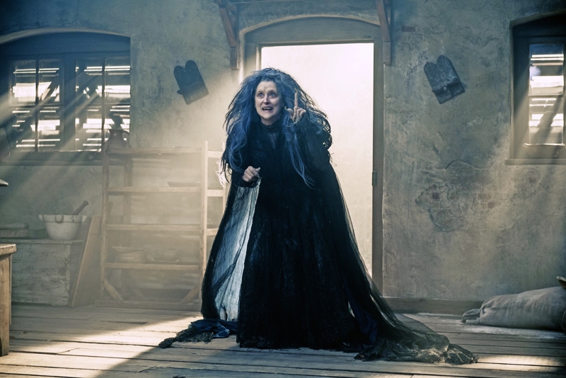 梅莉史翠普再發揮變色龍本領，蓬頭垢面演出《魔法黑森林》女巫一角。