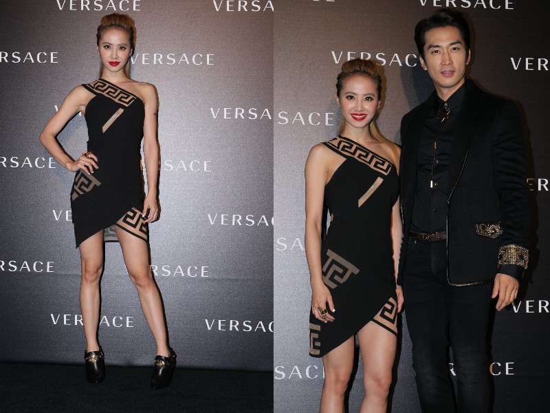 蔡依林與南韓男神宋承憲日前出席Versace香港派對