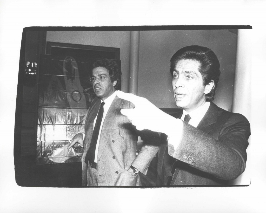 ANDY WARHOL (1928-1987) Valentino and Giancarlo Giammetti unique gelatin silver print 8 x 10 in. (20.3 x 25.4 cm.) Executed circa 1980.