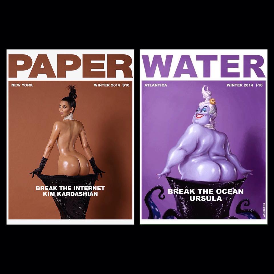 金卡達夏日前受邀替《PAPER》雜誌拍攝封面，全裸上陣露出豐臀，再次引起軒然大波和鄉民的惡搞。
