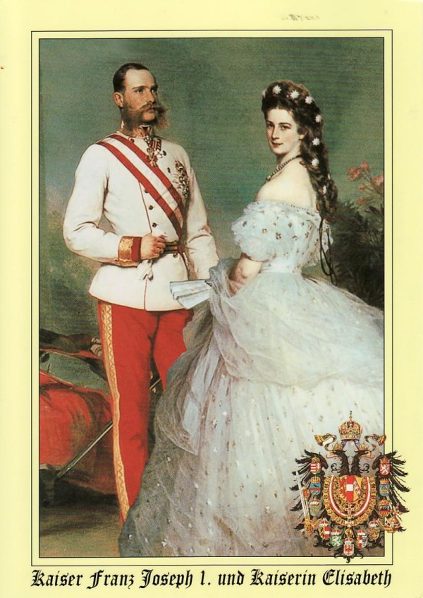 奧匈帝國法蘭茲約瑟夫一世與茜茜公主皇家畫像