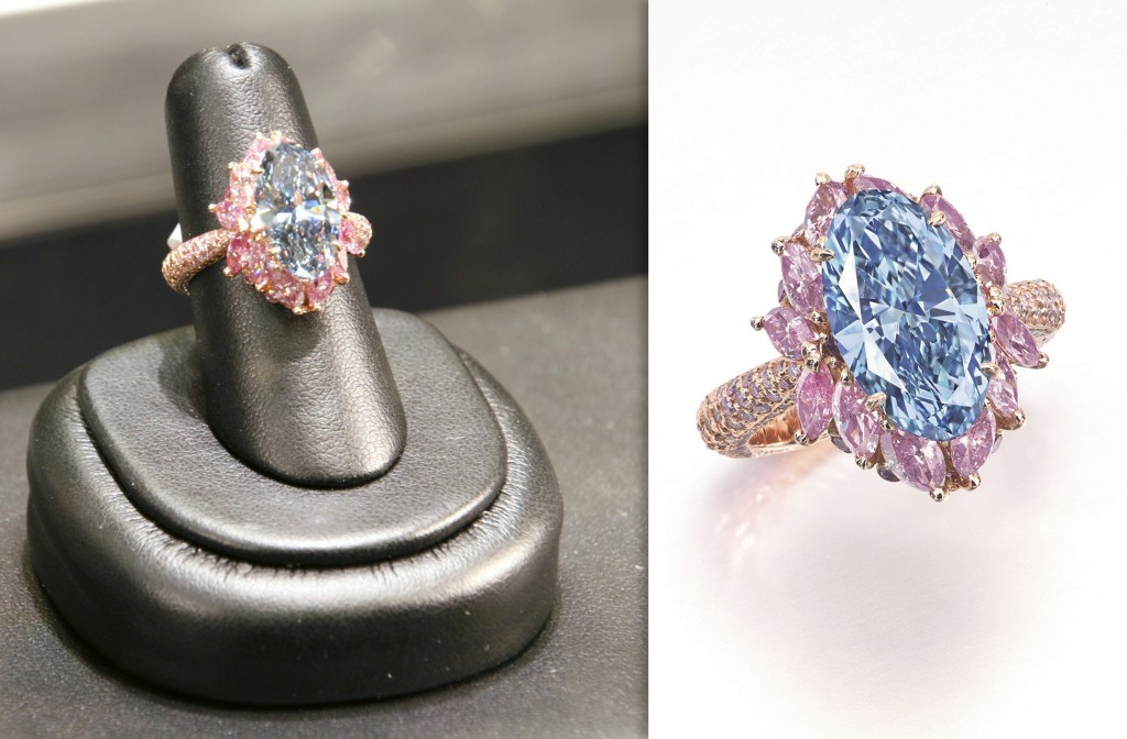 3.39 克拉橢圓形鮮彩藍色鑽石戒指, Moussaieff 設計