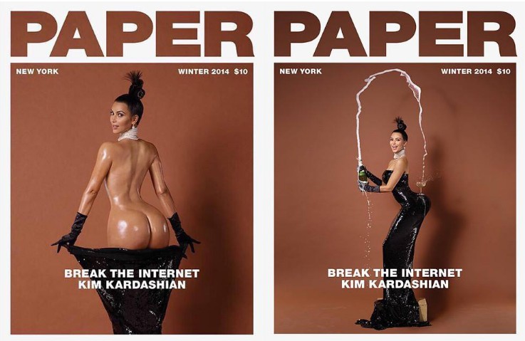 金卡達夏登上《PAPER》雜誌，大方露豐乳肥臀身材曲線。(圖/Kim Kardashian)