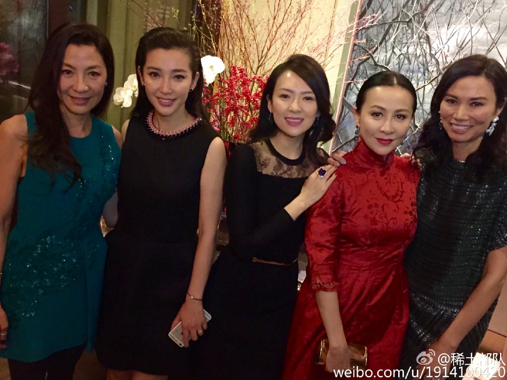 四大女星楊紫瓊、李冰冰、章子怡、劉嘉玲出席2015紐約大都會博物館北京晚宴