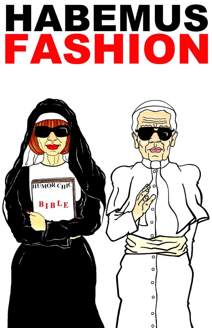義大利時尚插畫家aleXsandro Palombo認為Anna Wintour跟Karl Lagerfeld引領了全新的宗教：「時尚」（圖／Humor Chic）