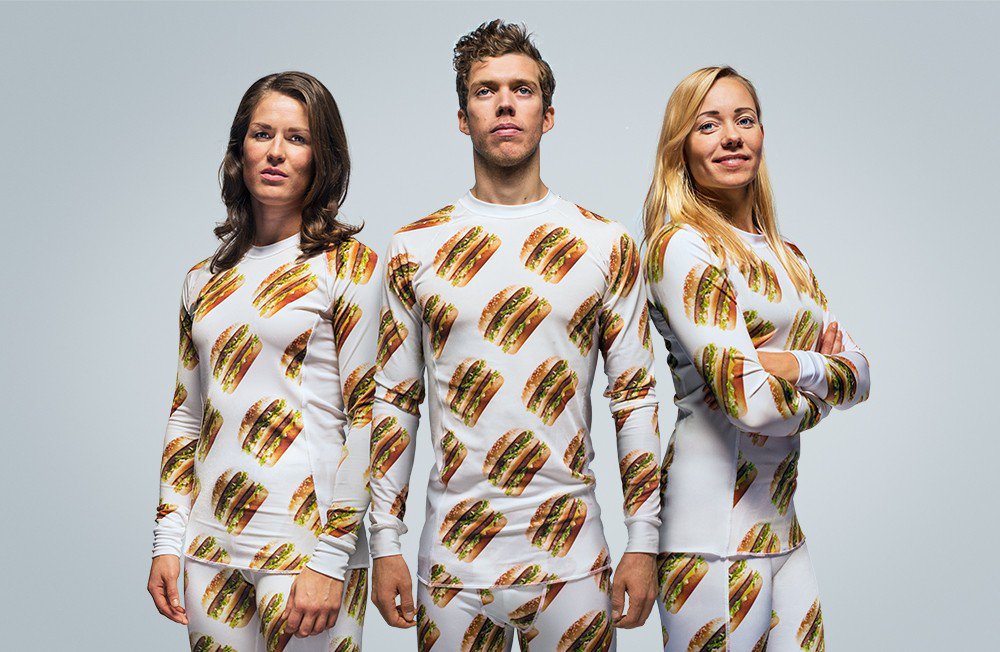 男女運動服飾，材質為100％聚酯纖維（圖／McDonald's Sweden）