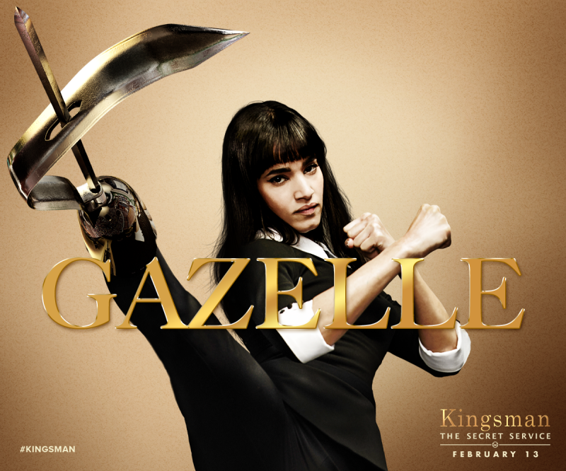 《金牌特務》一出場即超吸睛的「美女殺人機器」葛希兒Gazelle，由曾是舞者的蘇菲亞波提拉飾演。