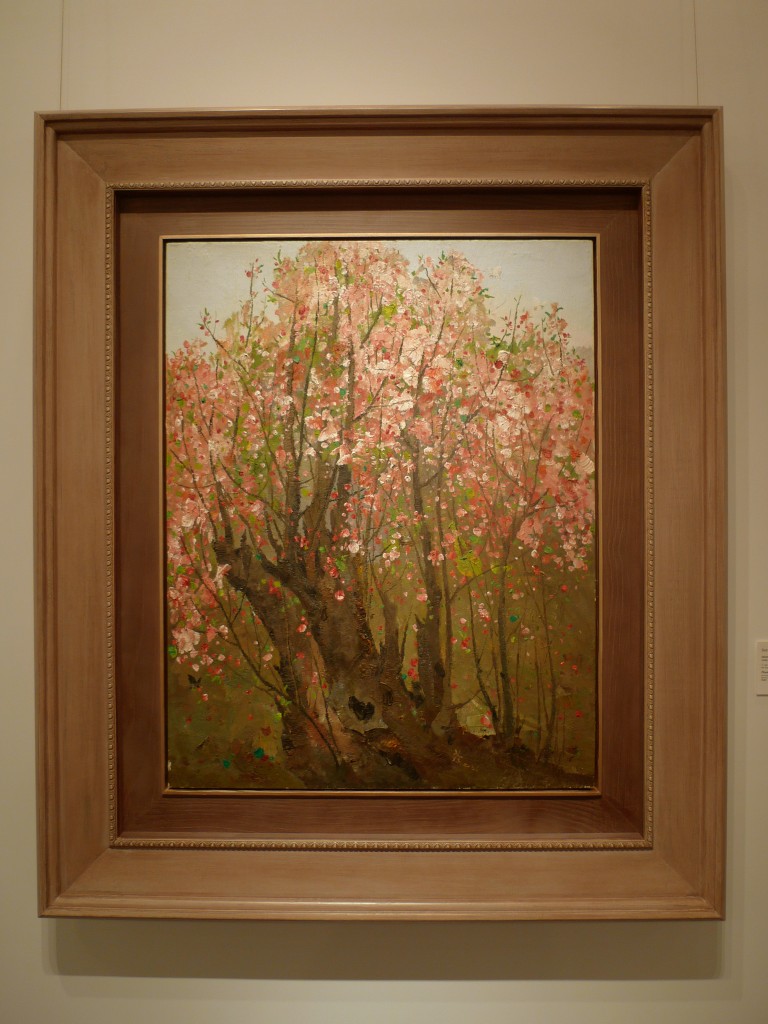 吳冠中《紅梅》油畫畫布裱於木板，1973年作。估價港幣3,500萬-4,500萬元/台幣1.4億-1.8億元。