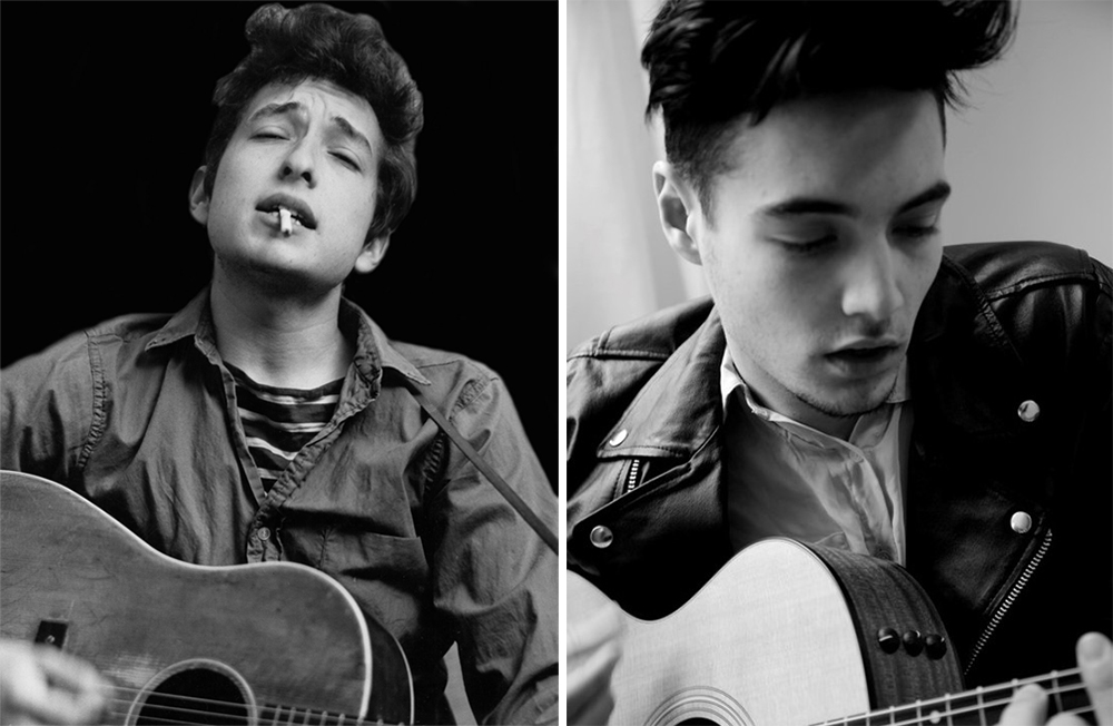 Levi Dylan（右）和祖父Bob Dylan（左）外貌有些神似