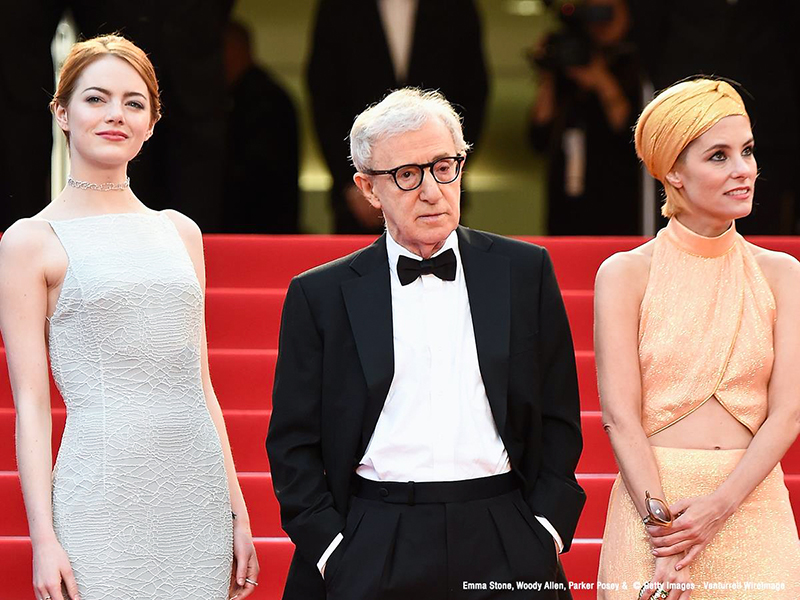 艾瑪史東、導演伍迪艾倫與派克波西出席《Irrational Man》坎城首映紅毯(圖/Festival de Cannes – Page Officielle)