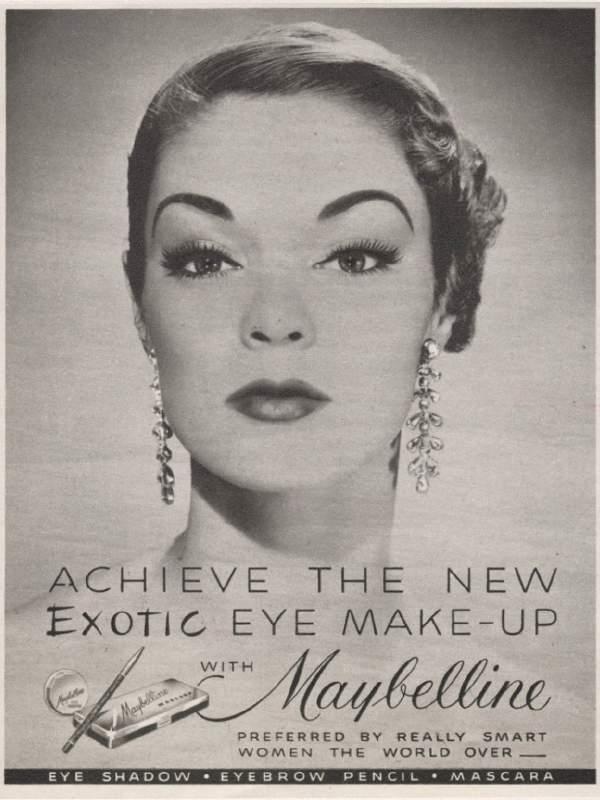 1950年代，媚比琳開發了一系列眼妝產品，包括眼影棒、眼線液，以及品牌首支全自動睫毛膏，也就是現在常見的管式螺旋狀睫毛膏。(圖/媚比琳)