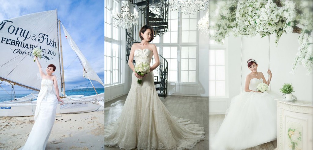梁靜茹、六月、米可白都身穿C.H WEDDING白紗，幸福出嫁。(圖/C.H WEDDING)