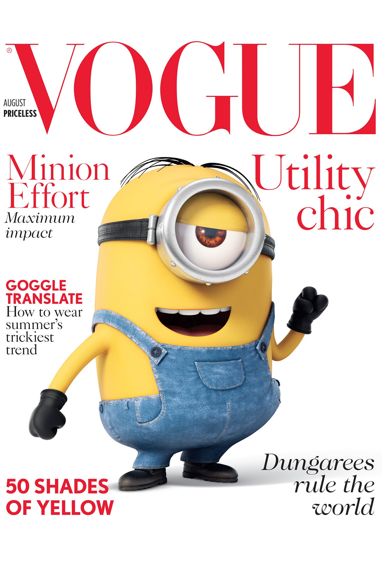 黃色小小兵登上時尚雜誌封面（圖／Vogue UK）