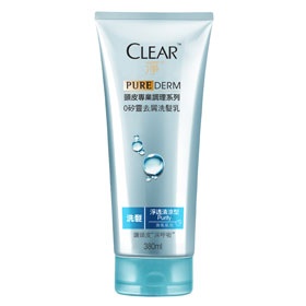 Clear淨PURE DERM頭皮專業調理0矽靈去屑洗髮乳(淨透清涼)，189元。(圖/Clear)