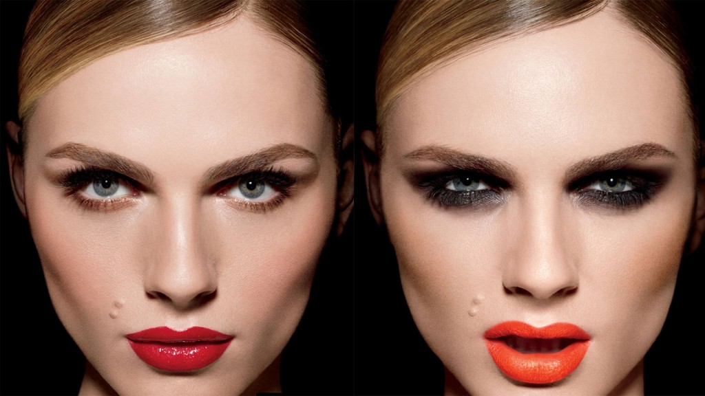 Andreja Pejić為Make Up For Ever拍攝廣告，以繽紛彩妝演繹不同風情。(圖/Style.com)