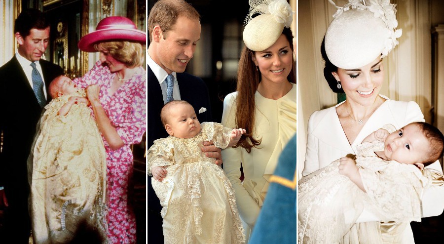夏綠蒂小公主受洗時所穿的鵝黃色禮衣，與父親威廉王子、哥哥喬治小王子當年受洗時的款式相同。