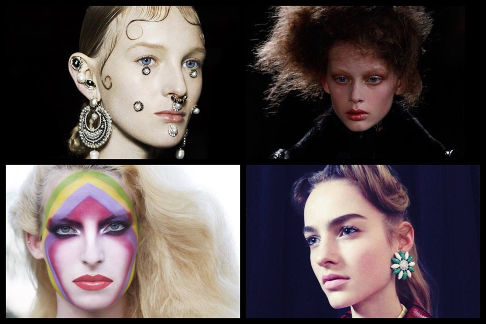 Pat McGrath是時裝週許多品牌爭相合作的彩妝師，順時針起Givenchy、 Alexander McQueen、Miu Miu2015秋冬、 Louis Vuitton2015早春。 (圖/Pat McGrath FB)