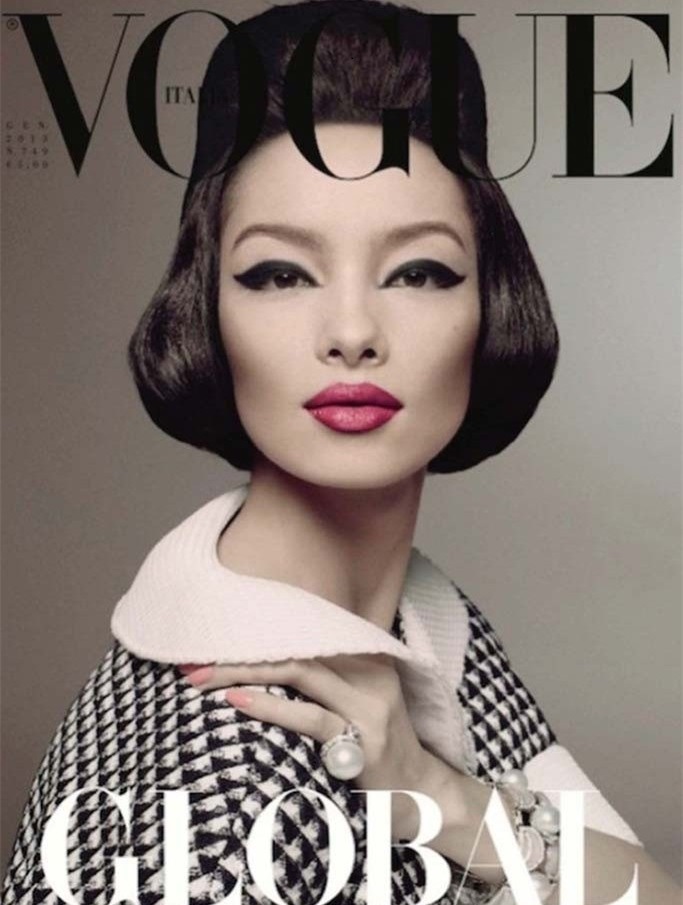 名模孫菲菲登上義大利版《Vogue》封面的妝容，也由Pat McGrath操刀。(圖/WWD)